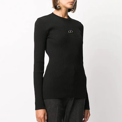 WE11DONE Unisex Black Slim Fit Ribbed Long Sleeve Knit Top WD-KO8-200-44-U-BK Lookbook WE11DONE Unisex Black Slim Fit Ribbed Long Sleeve Knit Top WD-KO8-200-44-U-BK