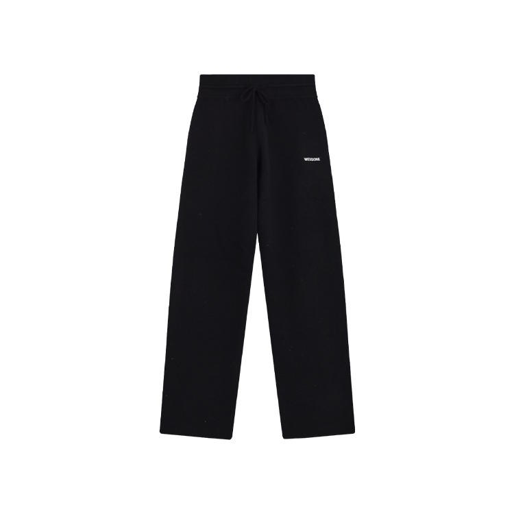 WE11DONE Unisex Black Straight-Leg Knit Joggers with Drawstring Mid-Waist. WD-KP3-24-634-U-BK