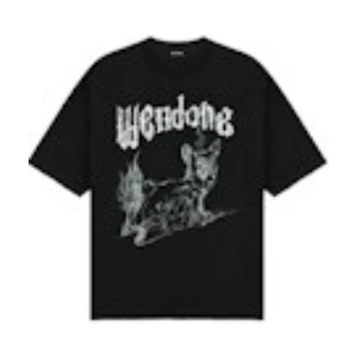 WE11DONE Unisex Black T-Shirt with Letter Graphic Print. WD-TT2-24-769-U-BK