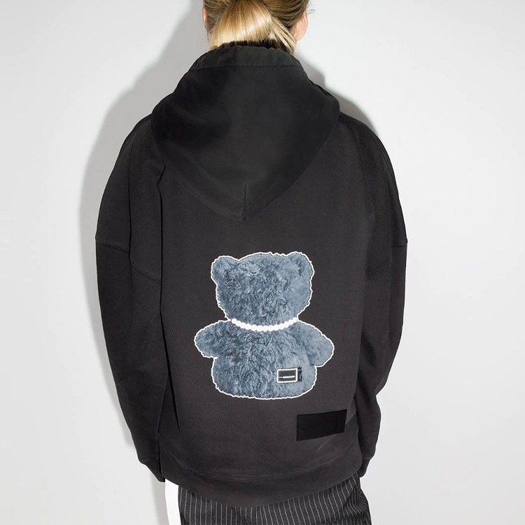 Purchase WE11DONE 男女款黑色泰迪熊圖案連帽衫. WD-TH9-20-118-U-CH