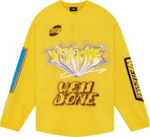 WE11DONE Unisex Button-Up Logo Print Long Sleeve T-Shirt WD-TT1-22-553-U-YE WE11DONE Unisex Button-Up Logo Print Long Sleeve T-Shirt WD-TT1-22-553-U-YE