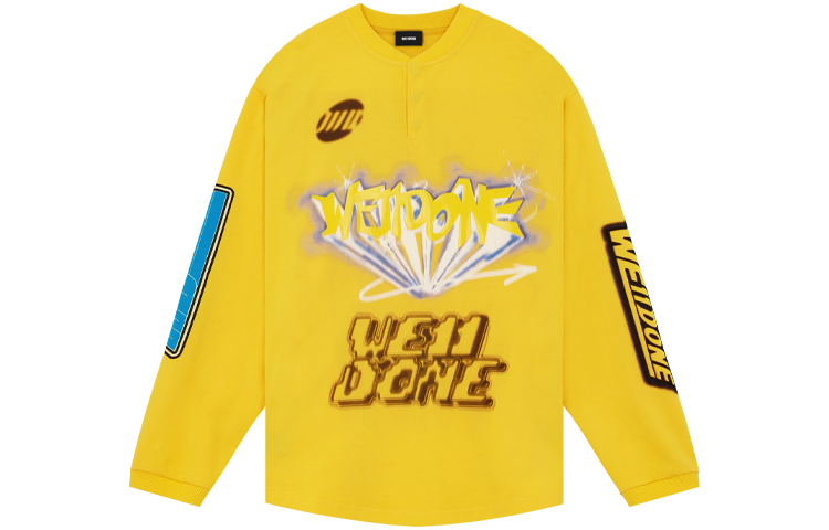 Order WE11DONE 男女同款徽標印花長袖襯衫式T恤 WD-TT1-22-553-U-YE