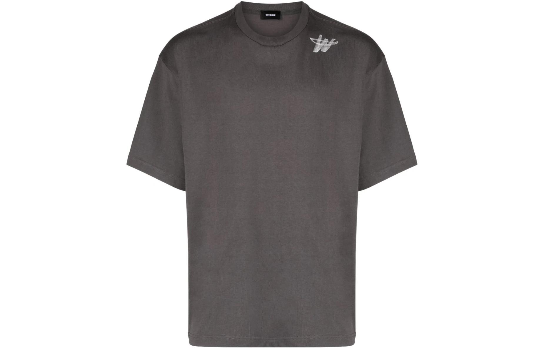 Order WE11DONE 中性炭灰色圖案標誌短袖T恤。 WD-TP6-20-073-U-CH