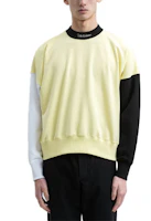 WE11DONE Unisex Colorblock Crewneck Sweatshirt Yellow WD-TS0-21-534-U-YE WE11DONE Unisex Colorblock Crewneck Sweatshirt Yellow WD-TS0-21-534-U-YE