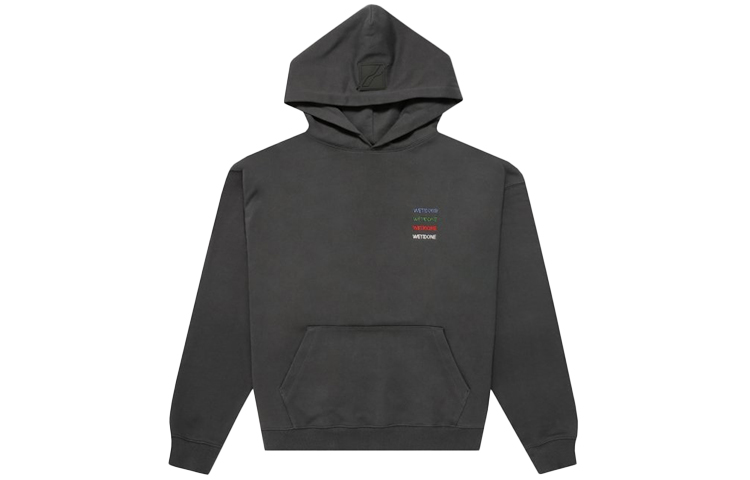 WE11DONE Unisex Dark Gray Hoodie with Colorful Logo WD-TH3-21-530-U-CH
