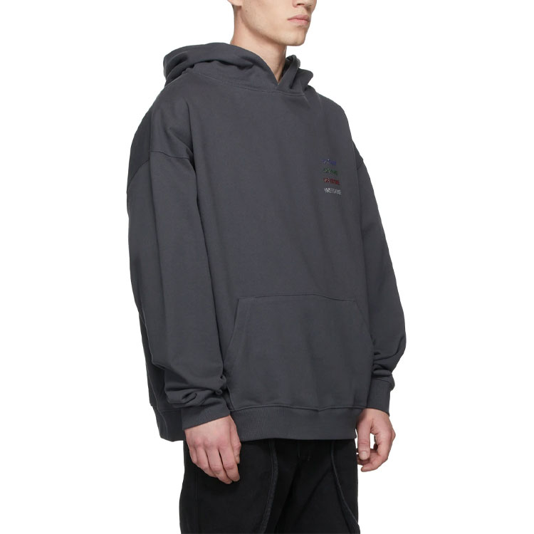 WE11DONE Unisex Dark Gray Hoodie with Colorful Logo WD-TH3-21-530-U-CH 圖 6