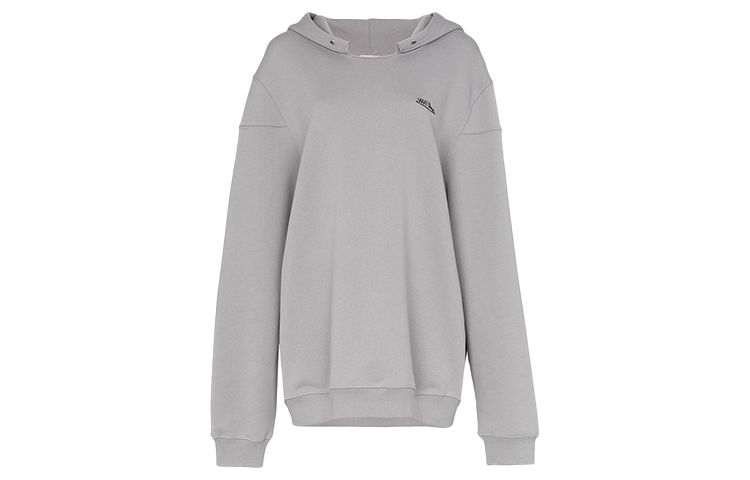 WE11DONE Unisex Gray Hoodie with Front Logo Lettering. WD-TP2-20-717-U-GY