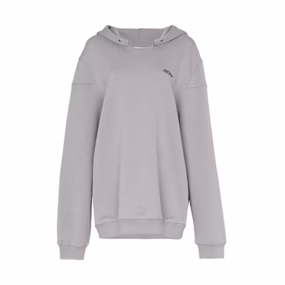 WE11DONE Unisex Gray Hoodie with Front Logo Lettering. WD-TP2-20-717-U-GY