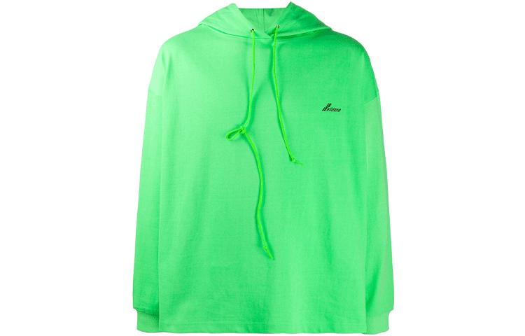 WE11DONE Unisex Green Drawstring Hoodie WD-TP4-207-03-U-GR