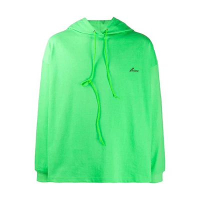 WE11DONE Unisex Green Drawstring Hoodie WD-TP4-207-03-U-GR