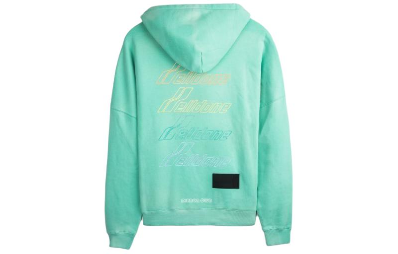 WE11DONE Unisex Green Hoodie with Letter Graphic and Drawstring Pullover Design WD-TH8-20-097-U-GR 圖 3