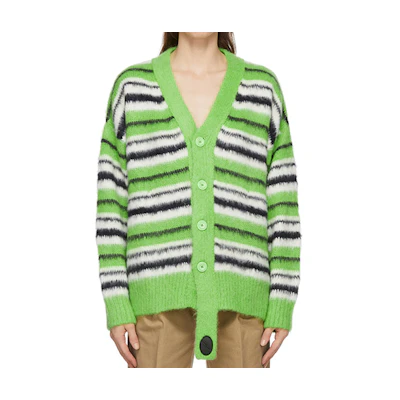 WE11DONE Unisex Green Mohair Blend Long Sleeve Sweater WD-KC9-20-044-U-GR