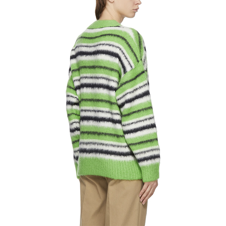 Lookbook WE11DONE 男女綠色馬海毛混紡長袖毛衣 WD-KC9-20-044-U-GR