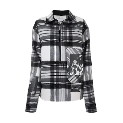 WE11DONE Unisex Half-Zip Wool Anorak Long Sleeve Shirt Grey WD-BL6-20-960-U-GY