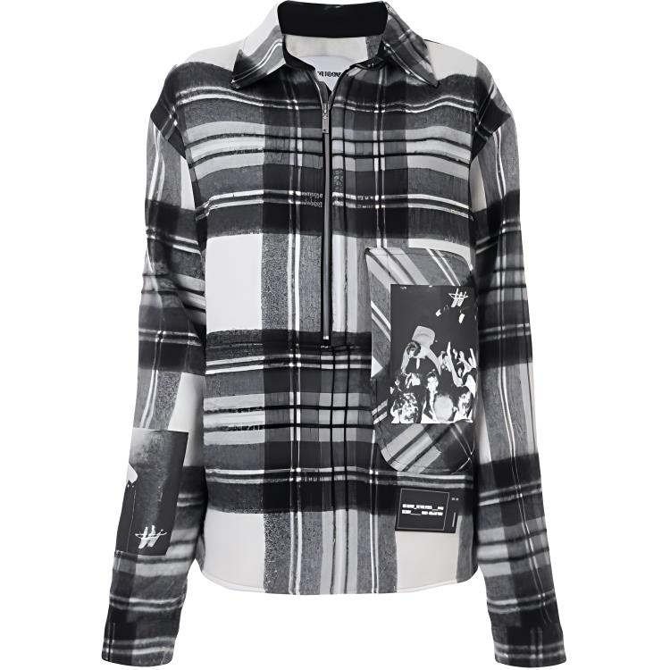 WE11DONE Unisex Half-Zip Wool Anorak Long Sleeve Shirt Grey WD-BL6-20-960-U-GY 圖 2