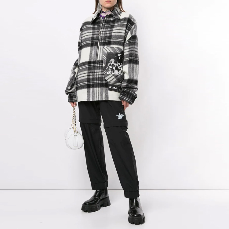 WE11DONE Unisex Half-Zip Wool Anorak Long Sleeve Shirt Grey WD-BL6-20-960-U-GY 圖 5