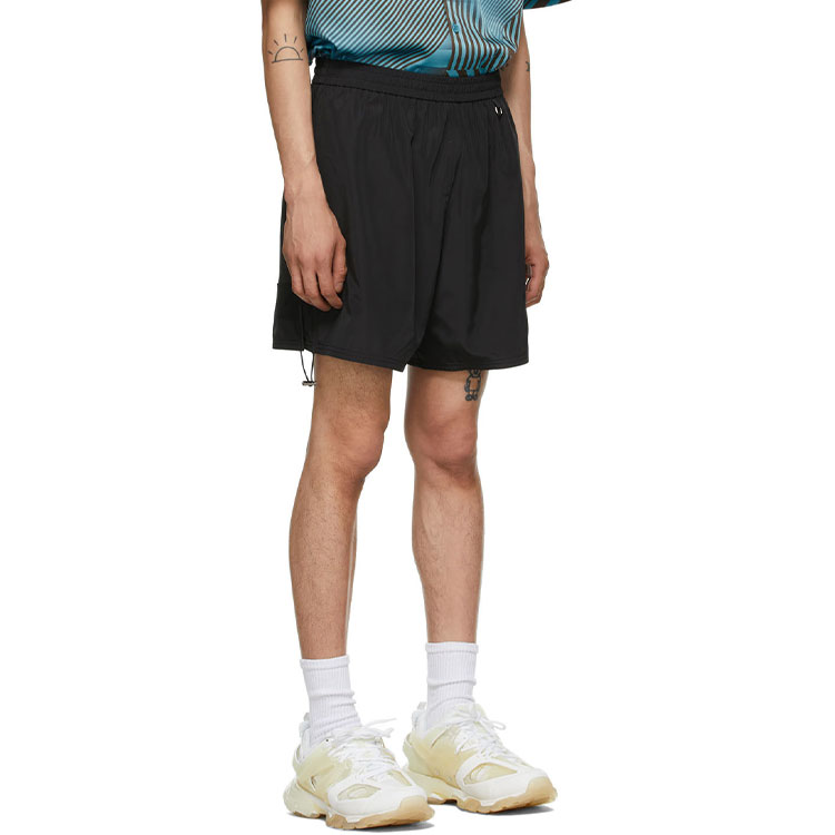 Shop WE11DONE Unisex High-Street Loose Fit Mid-Waist Casual Shorts Black. WD-PT1-21-256-U-BK