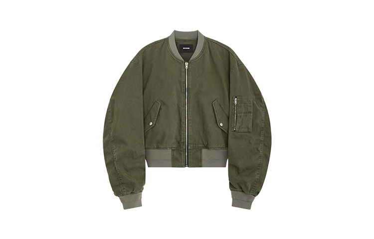 WE11DONE Unisex Khaki Washed Long Sleeve Cropped Loose-Fit Jacket WD-JP3-23-014-U-KK