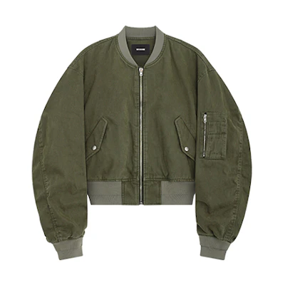 WE11DONE Unisex Khaki Washed Long Sleeve Cropped Loose-Fit Jacket WD-JP3-23-014-U-KK