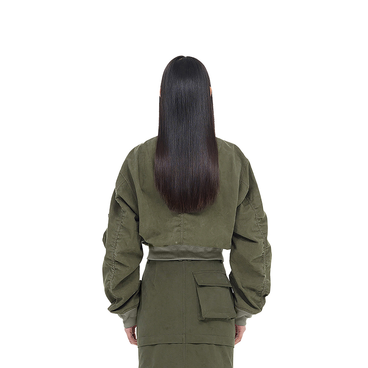 WE11DONE Unisex Khaki Washed Long Sleeve Cropped Loose-Fit Jacket WD-JP3-23-014-U-KK 圖 6