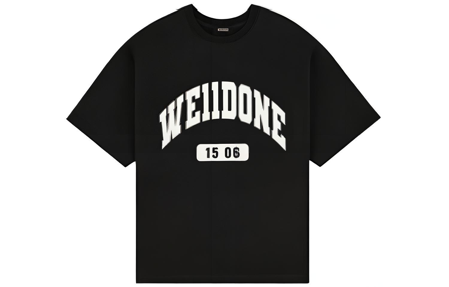 WE11DONE Unisex Letter Logo Graphic Casual Straight-Cut Short-Sleeve T-Shirt. WD-TT3-22-805-U-BK 圖 2