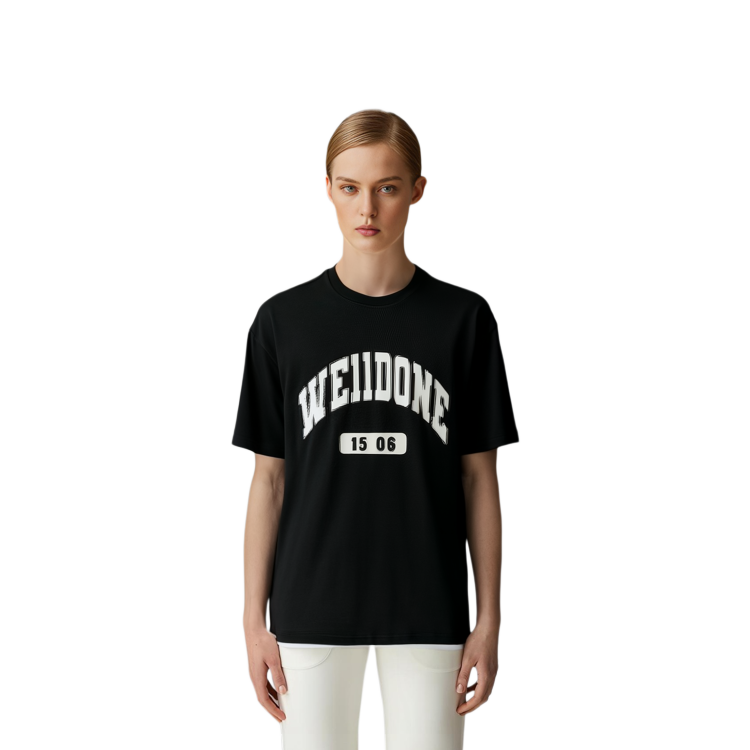 WE11DONE Unisex Letter Logo Graphic Casual Straight-Cut Short-Sleeve T-Shirt. WD-TT3-22-805-U-BK 圖 6