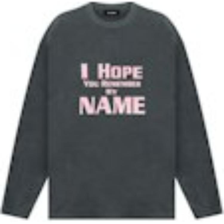 WE11DONE Unisex Letter Print Charcoal Grey Long Sleeve Crewneck T-Shirt WD-TT2-24-762-U-CH