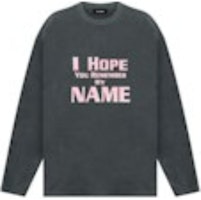 WE11DONE Unisex Letter Print Charcoal Grey Long Sleeve Crewneck T-Shirt WD-TT2-24-762-U-CH WE11DONE Unisex Letter Print Charcoal Grey Long Sleeve Crewneck T-Shirt WD-TT2-24-762-U-CH