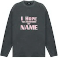 Order WE11DONE Unisex Letter Print Charcoal Grey Long Sleeve Crewneck T-Shirt WD-TT2-24-762-U-CH
