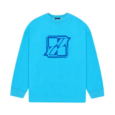WE11DONE Unisex Light Blue Logo Print Crewneck Pullover Sweatshirt. WD-TT3-21-556-U-SK