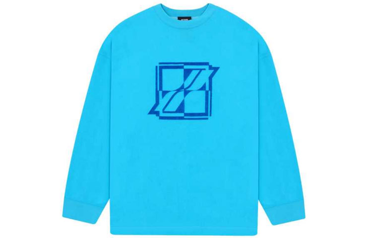 Order WE11DONE Unisex Light Blue Logo Print Crewneck Pullover Sweatshirt. WD-TT3-21-556-U-SK