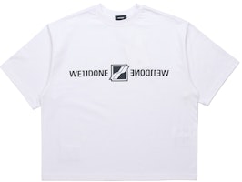 WE11DONE Unisex Logo Mirror Print White Crewneck T-Shirt WD-TT1-21-547-U-WH WE11DONE Unisex Logo Mirror Print White Crewneck T-Shirt WD-TT1-21-547-U-WH