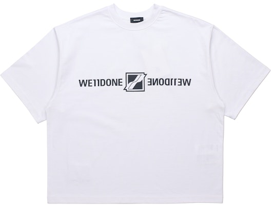 WE11DONE 男女同款 Logo 鏡面印花白色圓領T恤 WD-TT1-21-547-U-WH Order WE11DONE 男女同款 Logo 鏡面印花白色圓領T恤 WD-TT1-21-547-U-WH