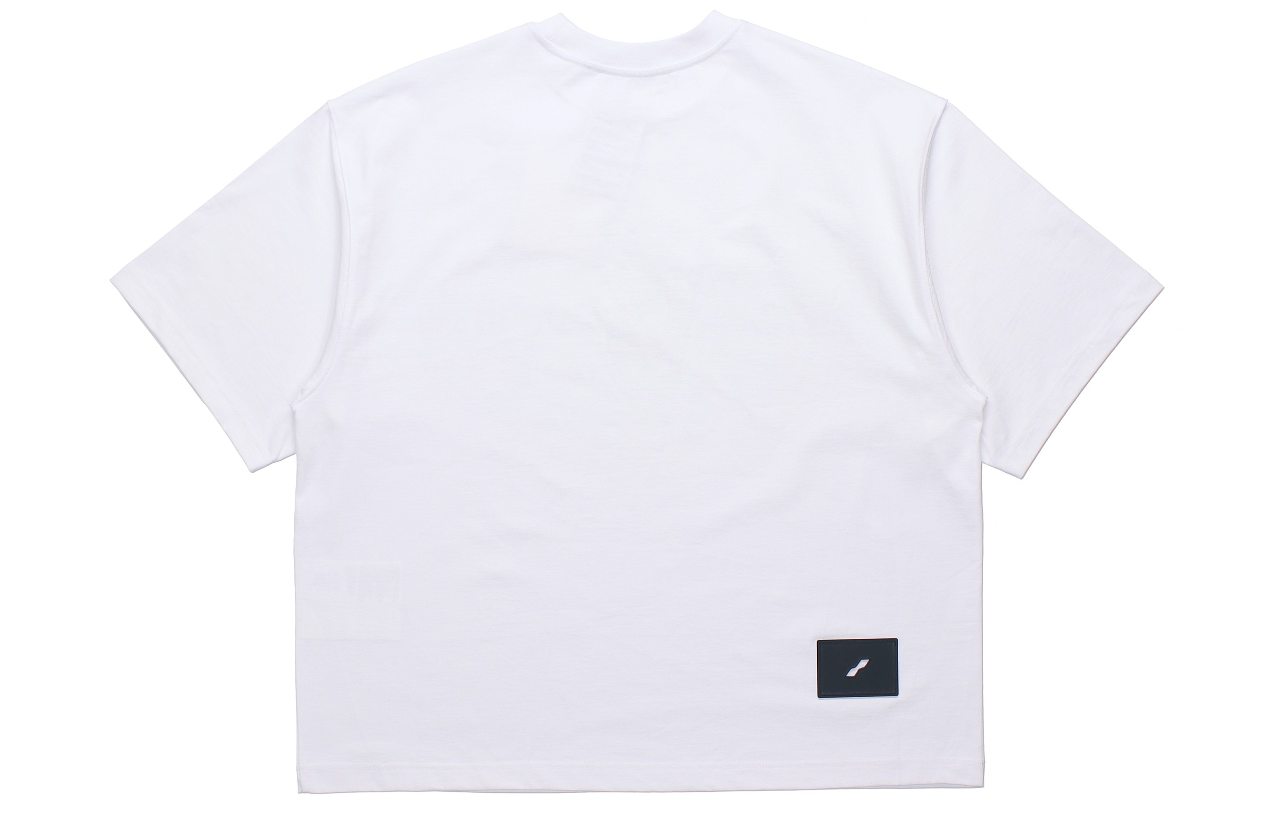 Lookbook WE11DONE 男女同款 Logo 鏡面印花白色圓領T恤 WD-TT1-21-547-U-WH