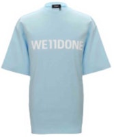 WE11DONE Unisex Logo Print Crewneck T-Shirt Light Blue WD-TT3-22-841-U-SK WE11DONE Unisex Logo Print Crewneck T-Shirt Light Blue WD-TT3-22-841-U-SK