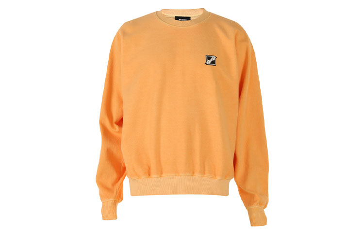 WE11DONE Unisex Logo Pullover Sweatshirt Orange - Comfortable & Breathable. WD-TS1-21-512-U-NO