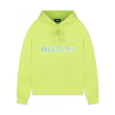 WE11DONE Unisex Neon Green Hoodie with Chest Logo Print WD-TP5-19-500-LM