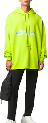 WE11DONE 男女同款荧光绿连帽衫 胸前logo印花 WD-TP5-19-500-LM Purchase WE11DONE 男女同款荧光绿连帽衫 胸前logo印花 WD-TP5-19-500-LM