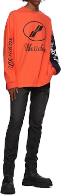 WE11DONE 男女皆宜橙色拼接標誌設計長袖T恤 WD-TP7-20-083-U-OR Purchase WE11DONE 男女皆宜橙色拼接標誌設計長袖T恤 WD-TP7-20-083-U-OR