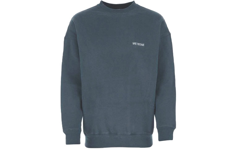 Order WE11DONE 男女款海军蓝前标志宽松圆领卫衣 WD-SS5-19-916-NV