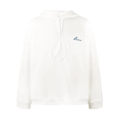 WE11DONE Unisex Oversized Hoodie White with Logo Print. WD-TP4-20-708-U-WH