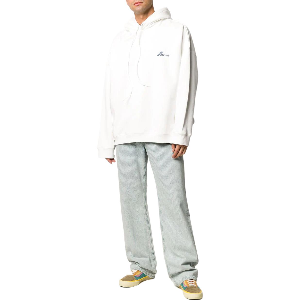 WE11DONE Unisex Oversized Hoodie White with Logo Print. WD-TP4-20-708-U-WH 圖 3