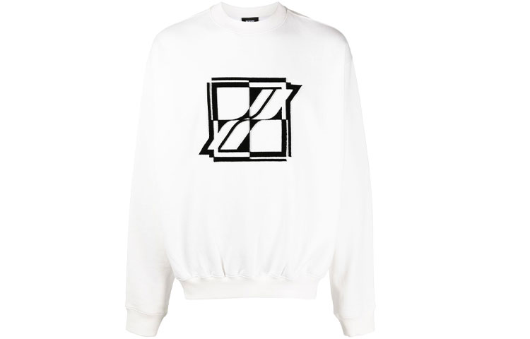 WE11DONE Unisex Oversized Logo Print Crewneck Sweatshirt White WD-TS3-21-555-U-WH 圖 2