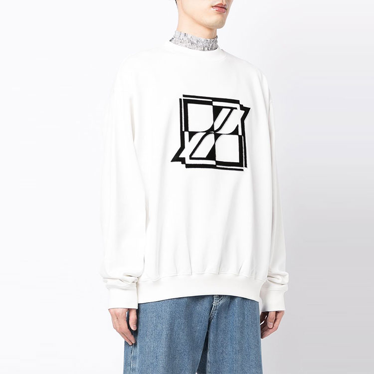 WE11DONE Unisex Oversized Logo Print Crewneck Sweatshirt White WD-TS3-21-555-U-WH 圖 5