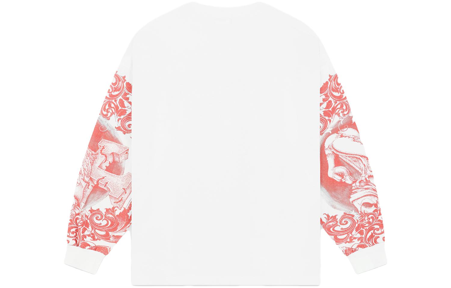 WE11DONE Unisex Oversized White Long Sleeve Crewneck T-Shirt WD-TT3-23-760-U-WH 圖 3