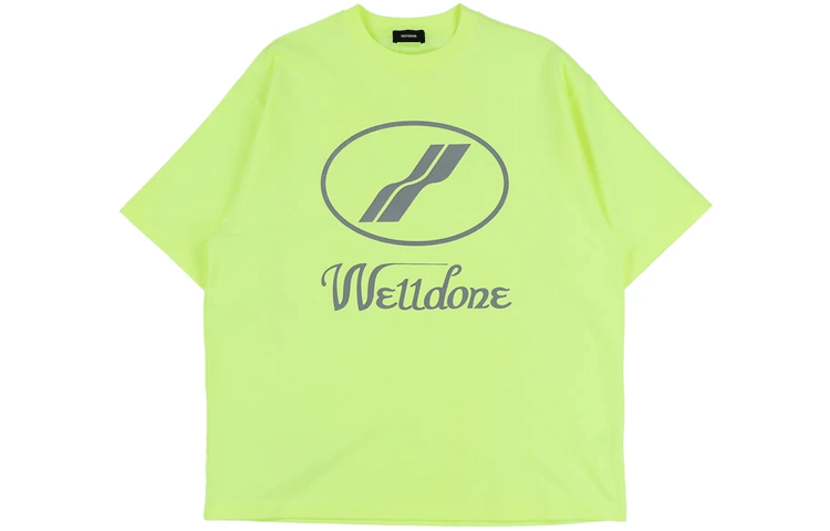 WE11DONE Unisex Reflective Logo Print Cotton T-Shirt Fluorescent Green WD-TP5-19-930-YE 圖 2