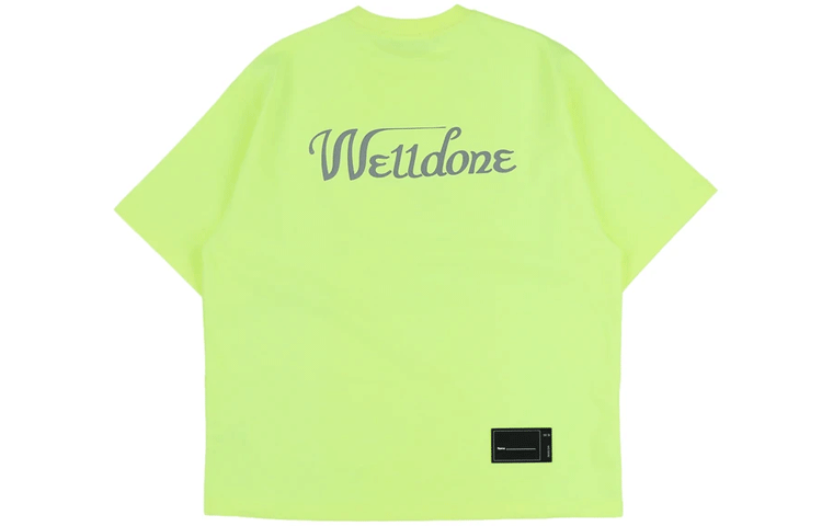 WE11DONE Unisex Reflective Logo Print Cotton T-Shirt Fluorescent Green WD-TP5-19-930-YE 圖 3