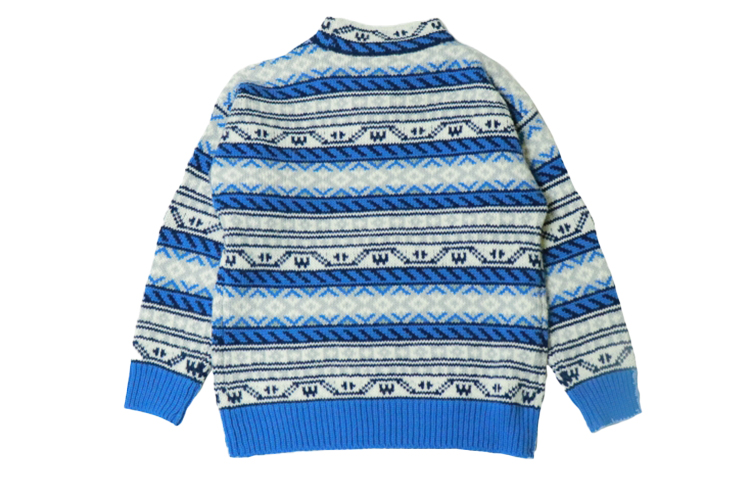 WE11DONE Unisex Retro Knitted Wool Sweater - Blue WD-KO8-20-039-U-BL 圖 3
