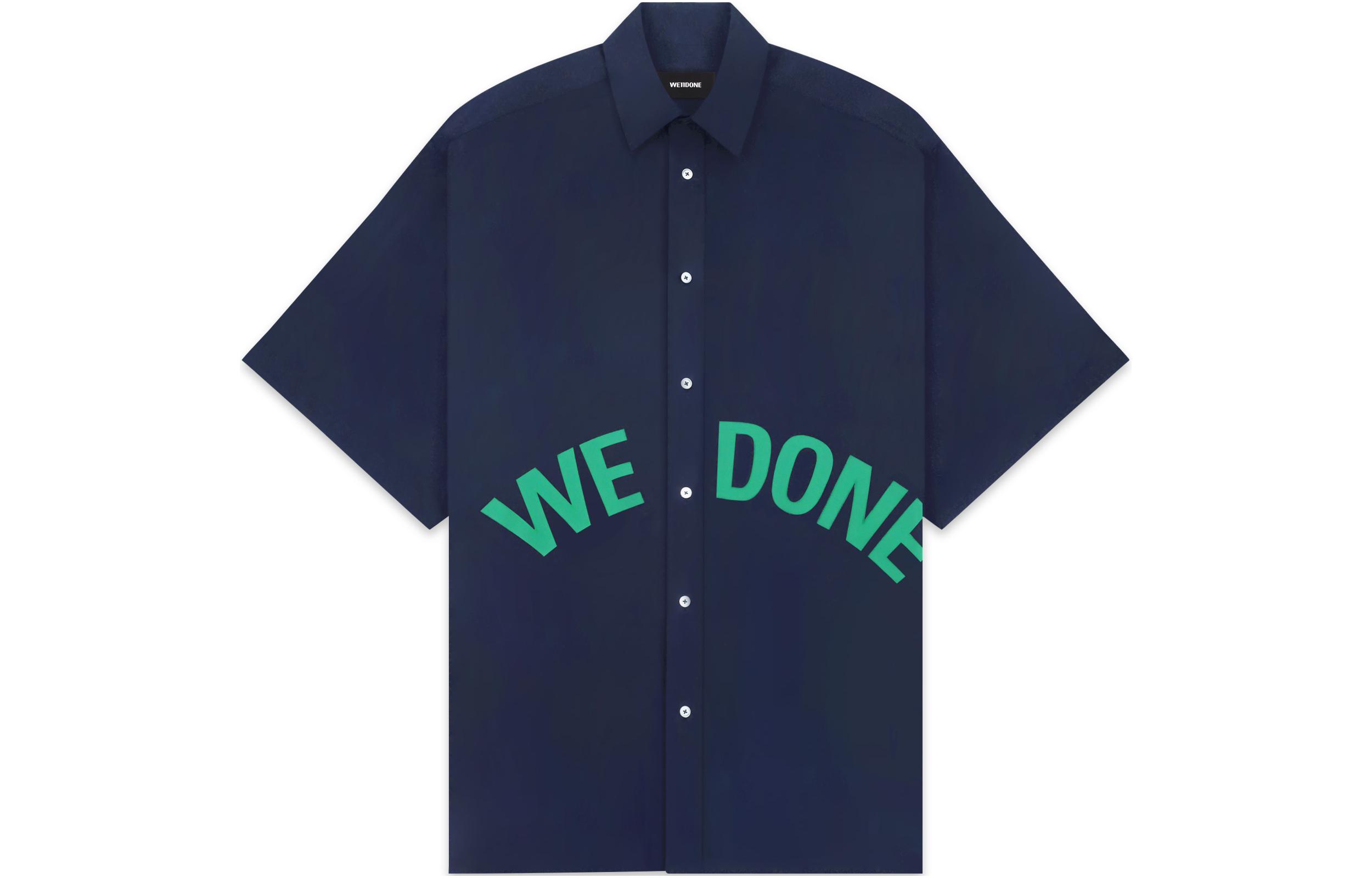 WE11DONE Unisex Solid Color Logo Print Short Sleeve Shirt. WD-SH3-22-214-U-NV 圖 2