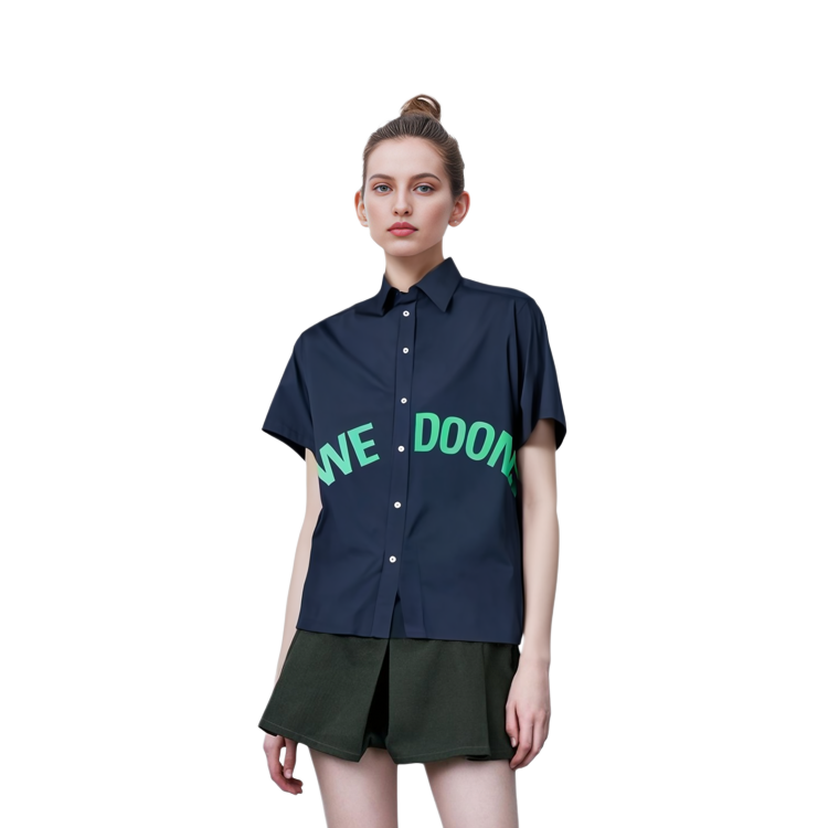 WE11DONE Unisex Solid Color Logo Print Short Sleeve Shirt. WD-SH3-22-214-U-NV 圖 4